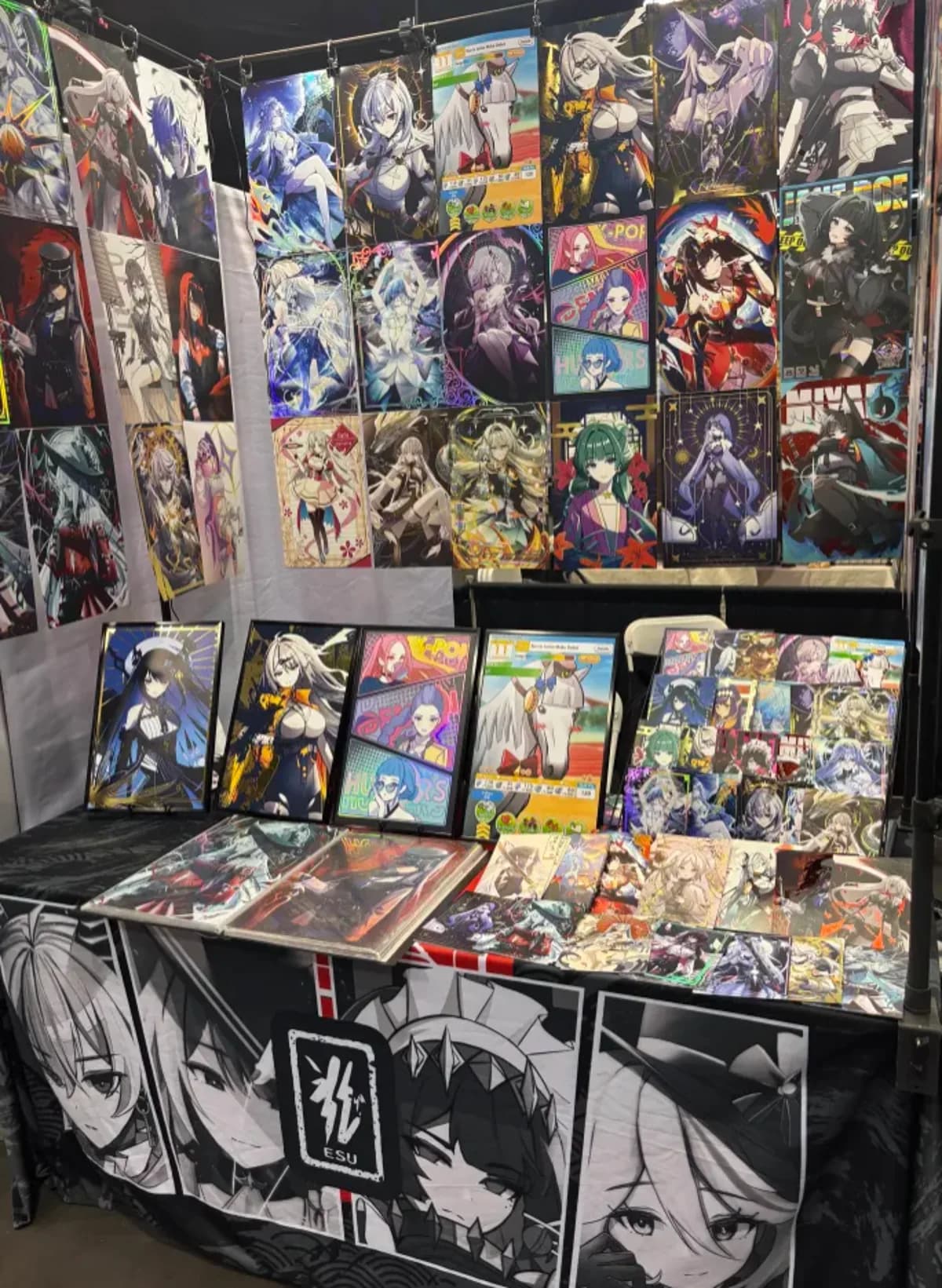 Booth print wall with table display